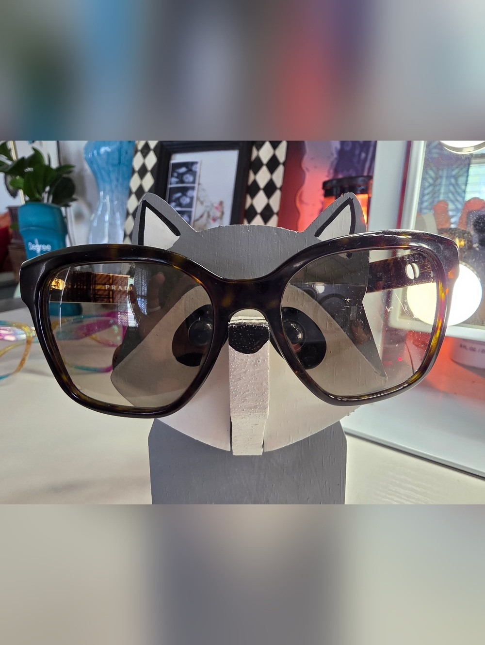 Prada Tortoiseshell Sunglasses Oversized Square Brown Authentic 😎